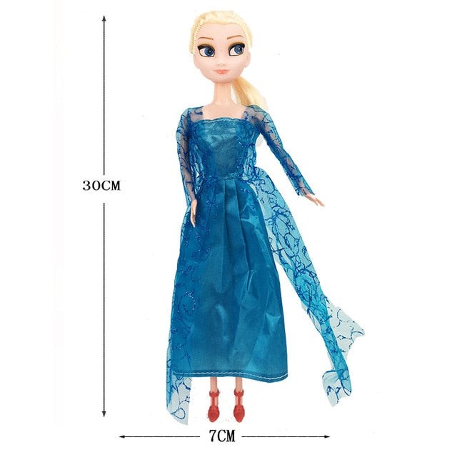 4PCS 30cm Original Box High Quality Anna and Elsa Boneca Elsa Doll Fever 2 Princess Dolls Figures Girls Toys Children Gift Set