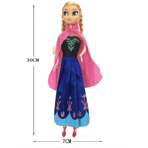 4PCS 30cm Original Box High Quality Anna and Elsa Boneca Elsa Doll Fever 2 Princess Dolls Figures Girls Toys Children Gift Set