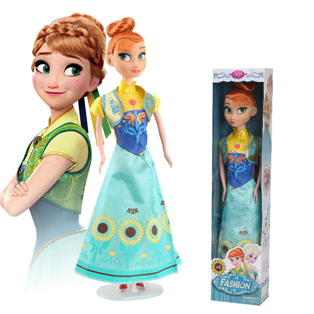 4PCS 30cm Original Box High Quality Anna and Elsa Boneca Elsa Doll Fever 2 Princess Dolls Figures Girls Toys Children Gift Set