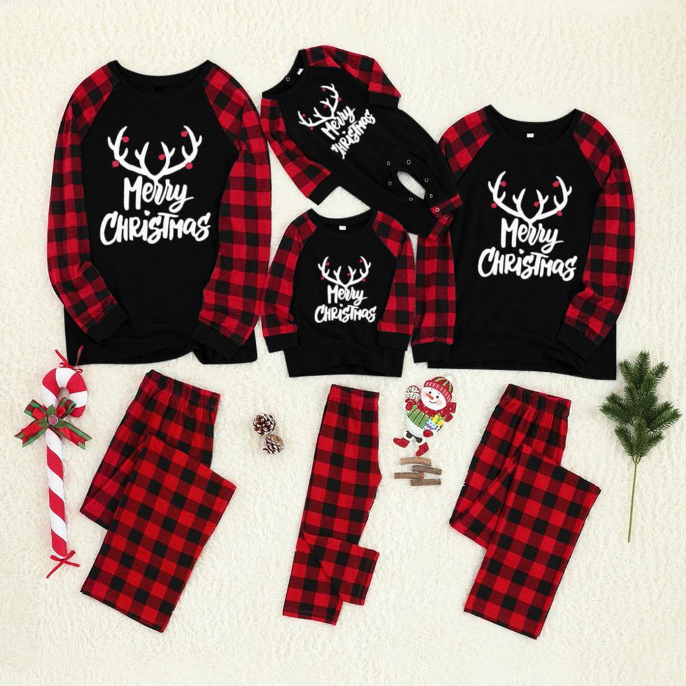 Christmas Man Daddy  Children Kids  Print Blouse Tops And Pants Toddler Baby  Romper Jumpsuit  Xmas Family Clothes Pajamas