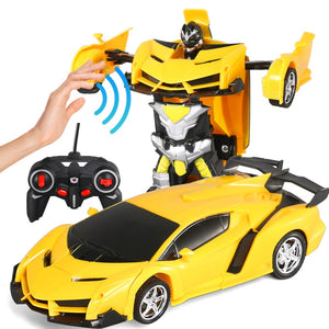 1:18 RC Car Transformation Robots Sports Vehicle Model Robots Toys  RC Robot Car Remote Control 2 IN 1 Kid Boys Toy Xmas Gift US