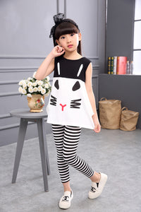 Children Girl Summer wear outfit 3-14Y Teen clothing sets shirts+pants 2pcs girls clothes sets