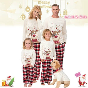 2019 New Christmas Pajamas for Family Home Wear Parent-child Elk Print Long-sleeved Pajamas Matching Family Outfits