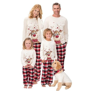 2019 New Christmas Pajamas for Family Home Wear Parent-child Elk Print Long-sleeved Pajamas Matching Family Outfits