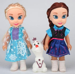 3pcs Princess Anna Elsa Dolls For Girls Toys 16cm Princess Anna Elsa Dolls For Girls Toys  Small Plastic Baby Dolls Congelad