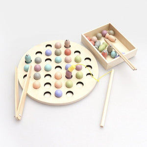 Kids Early Educational Wooden Toys Clip Beads Fishing Multi-functional Interactive Learning Math Toy For Children Montessori Toy