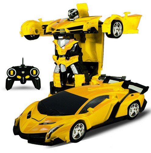 RC Car Transform Robot Car Toys Electronic Remote Control Vehicles with One Button Tranforming 2 In 1 Radio-Controlled Machine