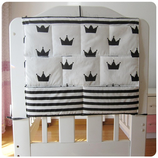 Cartoon Rooms Nursery Hanging Storage Bag Baby Cot Bed Crib Organizer Toy Diaper Pocket for Newborn Crib Bedding Set 58*48cm