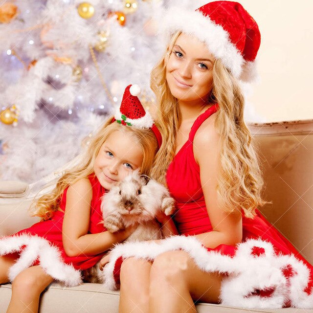 Emmababy Mama And Me Family Matching Clothes Christmas Mother Daughter Dresses Womens Kids Girls Mini Dress