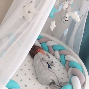 2M/3M Baby Crib Protector Knot Baby Bed Bumper Weaving Plush Infant Crib Cushion For Newborns Nursery Bed Bumper Room Decor