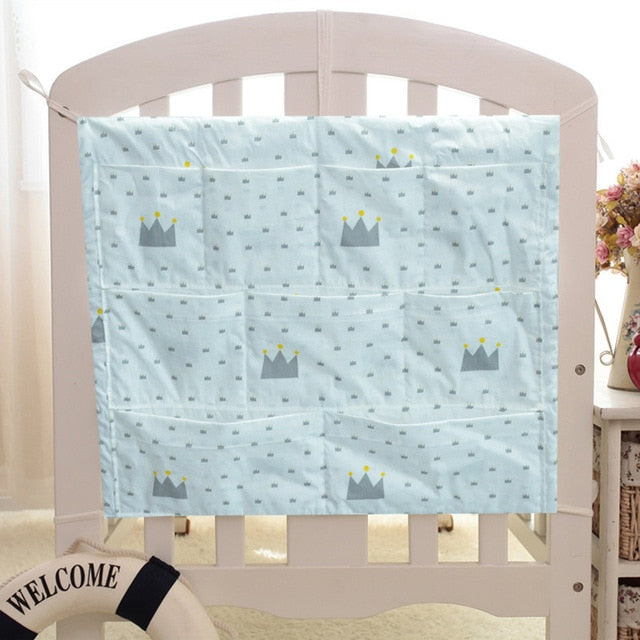 Cartoon Rooms Nursery Hanging Storage Bag Baby Cot Bed Crib Organizer Toy Diaper Pocket for Newborn Crib Bedding Set 58*48cm