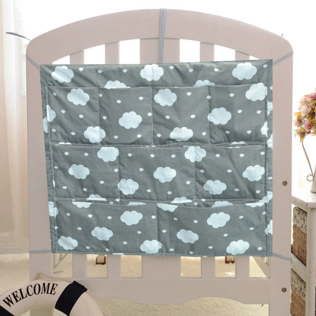 Cartoon Rooms Nursery Hanging Storage Bag Baby Cot Bed Crib Organizer Toy Diaper Pocket for Newborn Crib Bedding Set 58*48cm