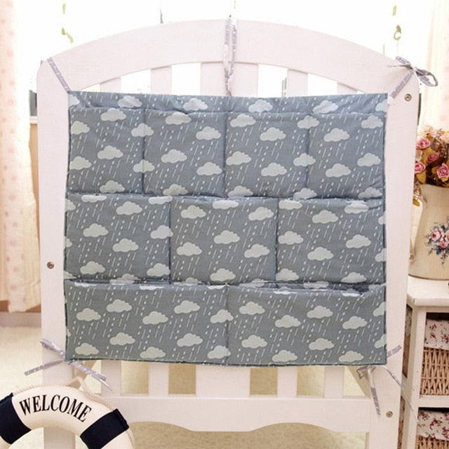 Cartoon Rooms Nursery Hanging Storage Bag Baby Cot Bed Crib Organizer Toy Diaper Pocket for Newborn Crib Bedding Set 58*48cm