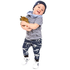 Kids Clothes Boy Clothing Set Dinosaur T shirt + Pant 2pcs Boys Sets 2018 Toddler Baby Boy Summer Clothes Set Children Clothing