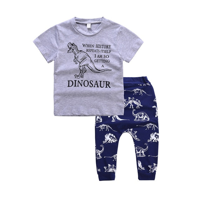 Kids Clothes Boy Clothing Set Dinosaur T shirt + Pant 2pcs Boys Sets 2018 Toddler Baby Boy Summer Clothes Set Children Clothing