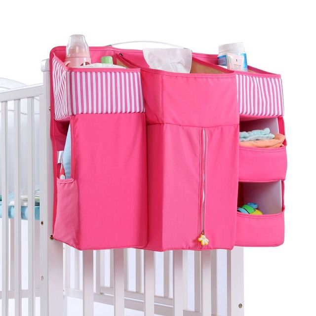 Baby Crib Bed Hanging Storage Bag Baby Bed Diaper Organizer Bedding Sets Accessories for Crib Storage and Nursery Organization