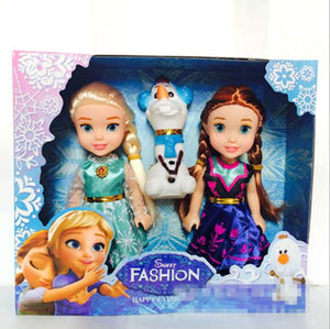 Hot 3pcs Princess Anna Elsa Dolls For Girls Toys Princess Anna Elsa Dolls For Girls Toys 16cm Small Plastic Baby Dolls Congelad
