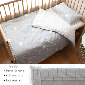 Baby Bedding Set Nordic Striped Star Crib Bedding Set With Bumper Cotton Soft Baby Bed Linen Items For Newborns Nursery Decor