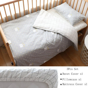 Baby Bedding Set Nordic Striped Star Crib Bedding Set With Bumper Cotton Soft Baby Bed Linen Items For Newborns Nursery Decor